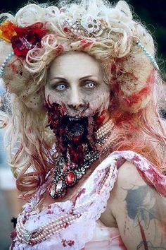 Fantasia de zumbi feminina: Noiva com maquiagem personalizada