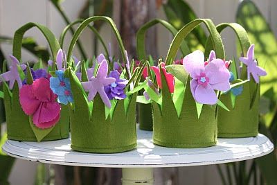 Lembrancinhas Primavera sacolinha surpresa estilo cesta de flores