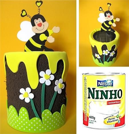 Lembrancinhas Primavera com lata personalizada de abelinha