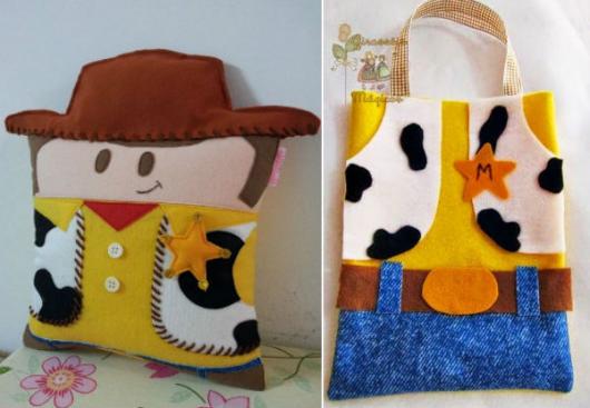 Modelo de almofada e sacola artesanal do Toy Story