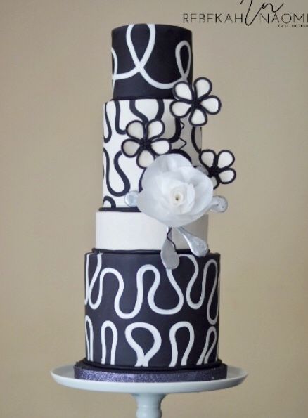 Bolo de 18 anos: Preto e branco