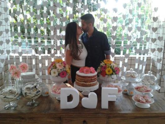 Chá bar: Decoração rústica com letras