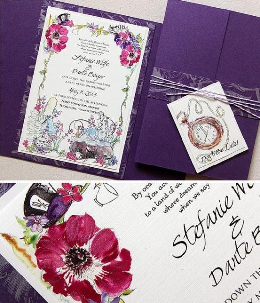 Convite Alice no País das Maravilhas: Cartão personalizado