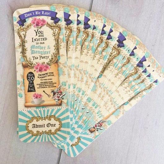 Convite Alice no País das Maravilhas: Estiloo marcador de página