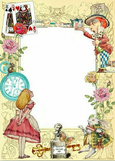 Convite Alice no País das Maravilhas: Modelo para imprimir
