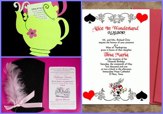 Convite Alice no País das Maravilhas: Inspirações