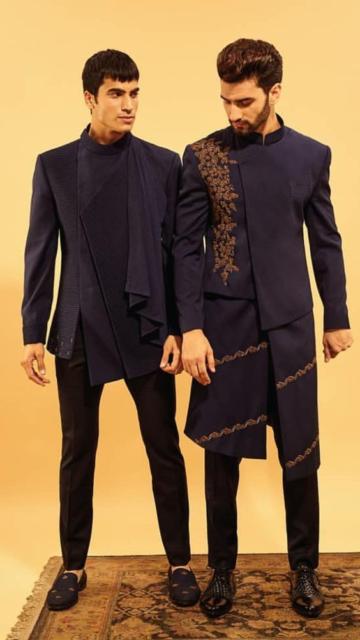 Fantasia indiana masculina azul escuro