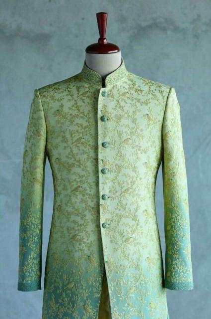 Fantasia indiana masculina verde clara