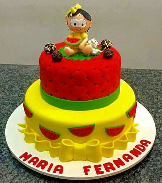 Festa da Magali baby: Bolo com 2 andares