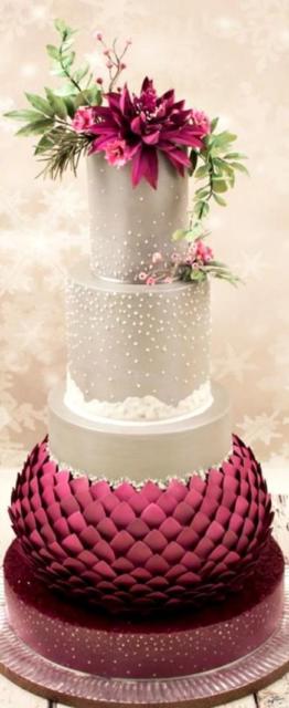 Bolos mais lindos do mundo: Bolo para casamento rosa e prata