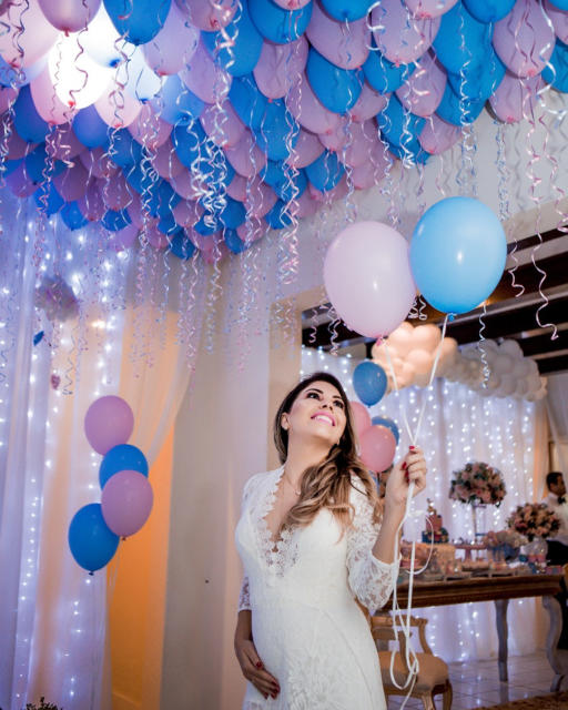 Chá Revelação: Decoração com balões