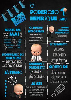 Festa Poderoso Chefinho: Convite chalkboard