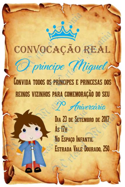 Convite Pergaminho: Pequeno Príncipe