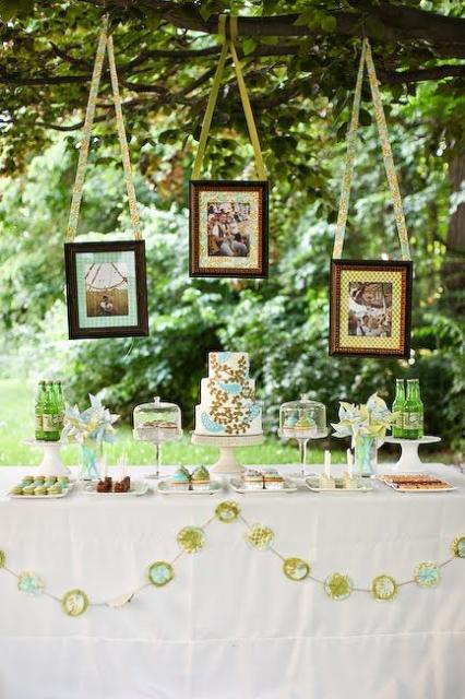 Festa no parque: decoração de casamento com quadros