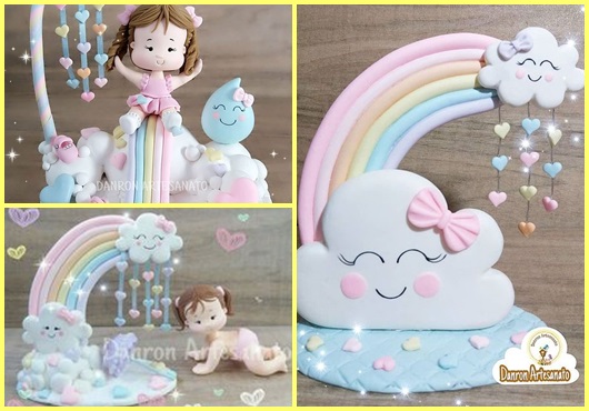 Topo de bolo chuva de amor: Inspirações