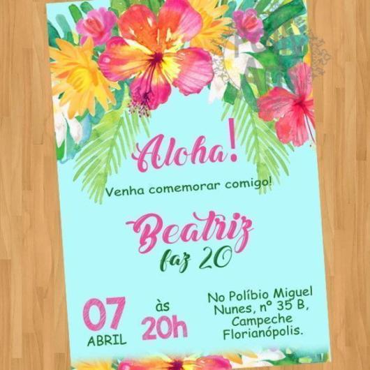 convite havaiano digital