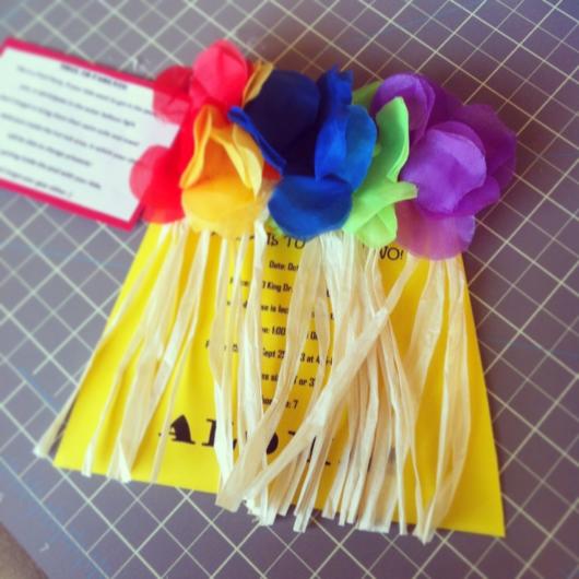 convite havaiano com criatividade