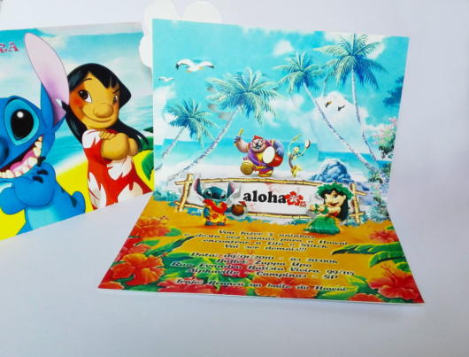 convite havaiano impresso lindo