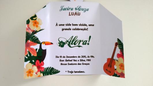 arte de convite havaiano impresso