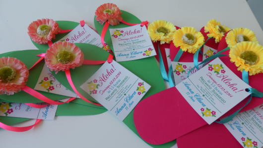 convite havaiano artesanato