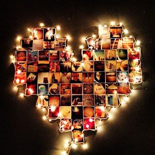 Surpresa para namorada: coração de fotos