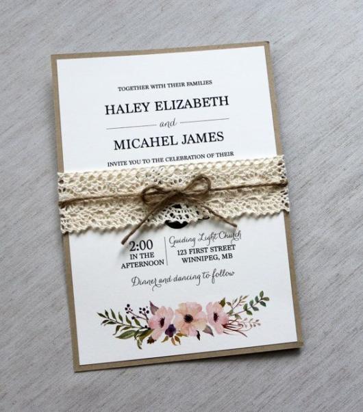 Convite com estilo Boho