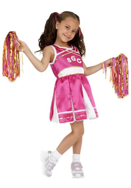 Fantasia líder de torcida: infantil rosa
