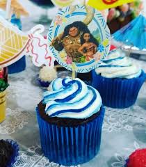 Doces Moana com desenho colocado.