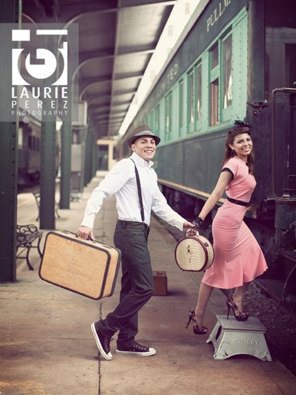 Pré-wedding retrô em estação de trem