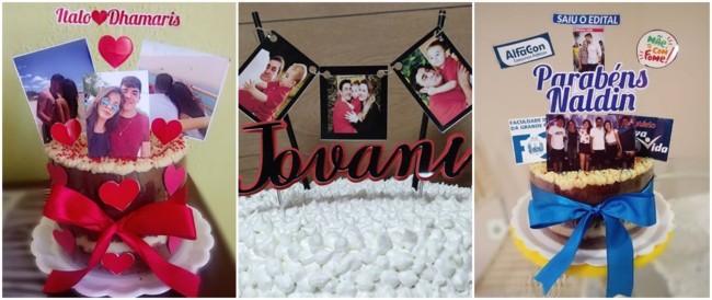 topo de bolo simples decorados com fotos