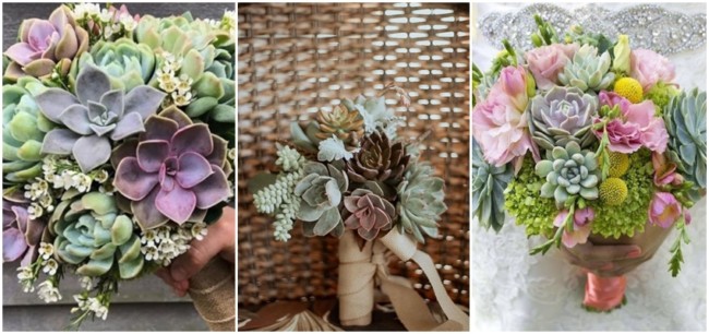 buquê de noiva de suculentas