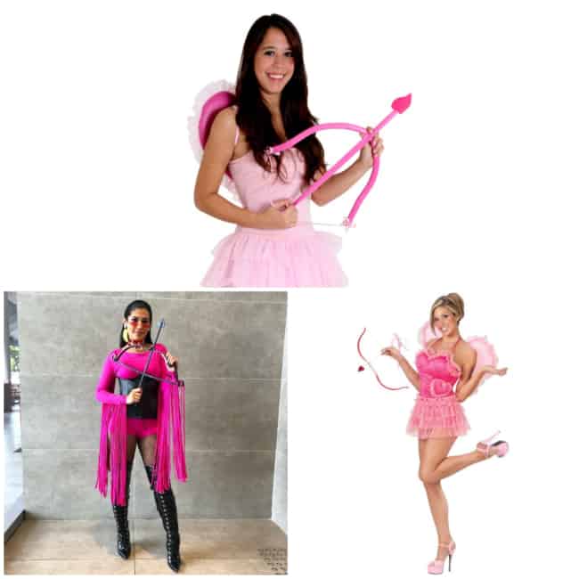 Montagem de fantasia de cupido rosa