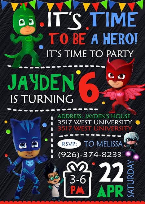 como fazer Convite PJ Masks