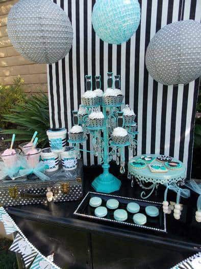 cores para festa de 15 anos verde mesa de cupcake