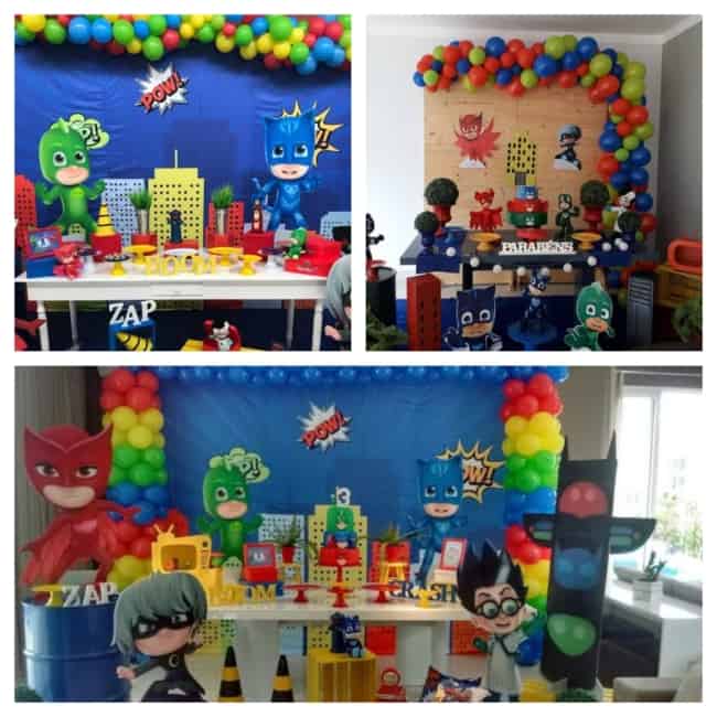decoração de festa PJ Masks