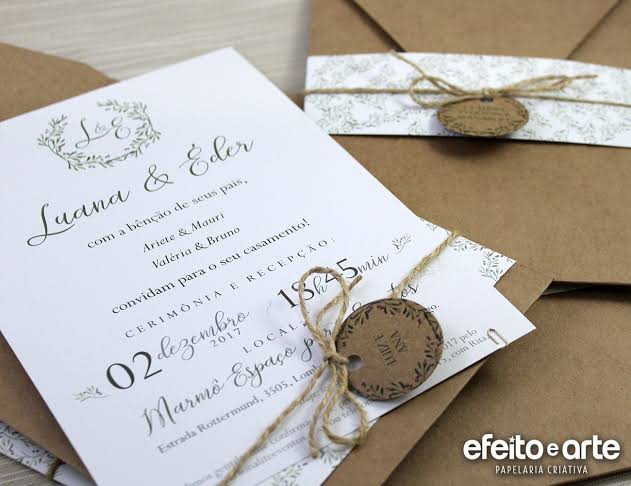 dica de convite para casamento ao ar livre