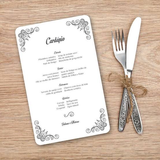 dica de menu para casamentos