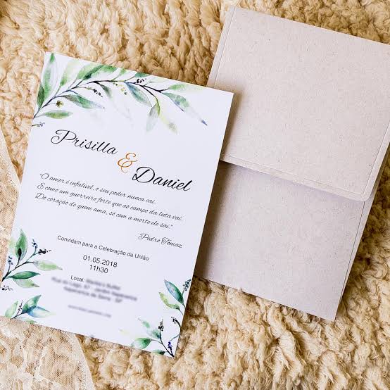 ideia de convite para casamento ao ar livre