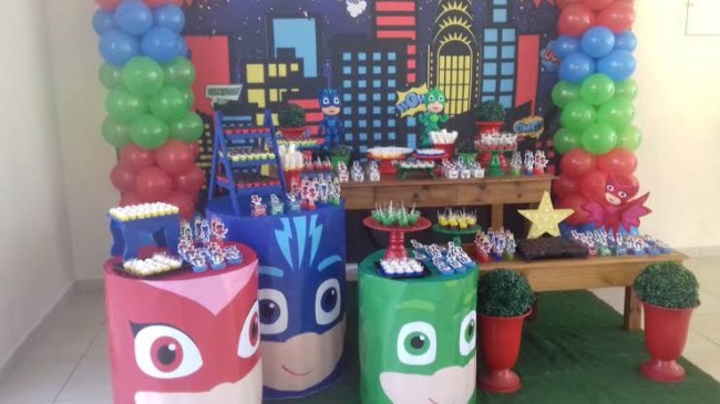 inspiração de festa pj masks luxo