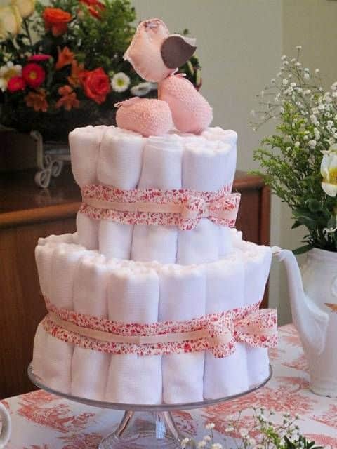 bolo de fraldinhas de tecido