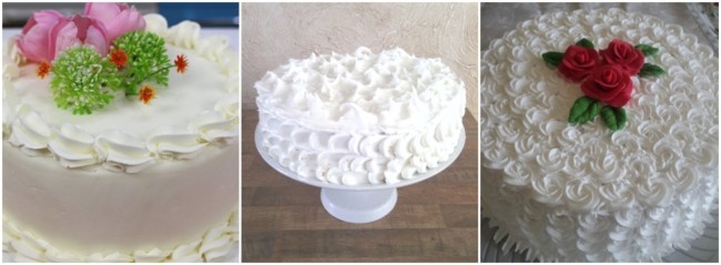 bolos decorados em branco
