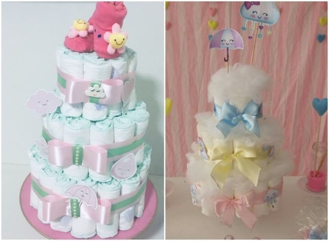 bolo decorado chuva de amor