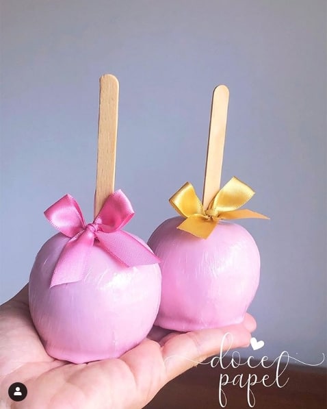 maçã do amor rosa bebê