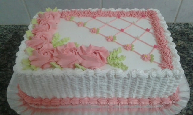 Bolo de Casamento de Chantilly simples