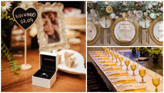 Jantar de noivado decorado