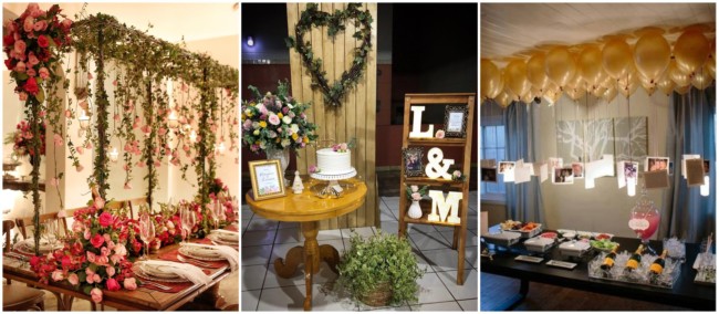 Jantares de noivado romântico