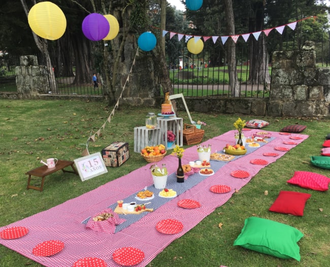 decoração de picnic para 15 anos