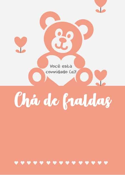 convite simples de ursinha