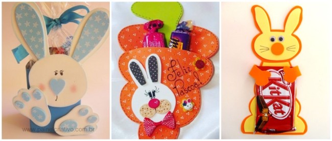 lembrancinhas de páscoa em EVA com chocolate