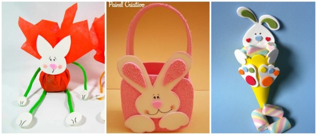 lembrancinhas de páscoa em EVA com coelho